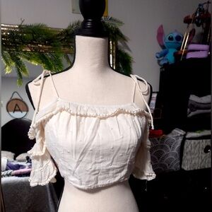 AEO White Crop Top